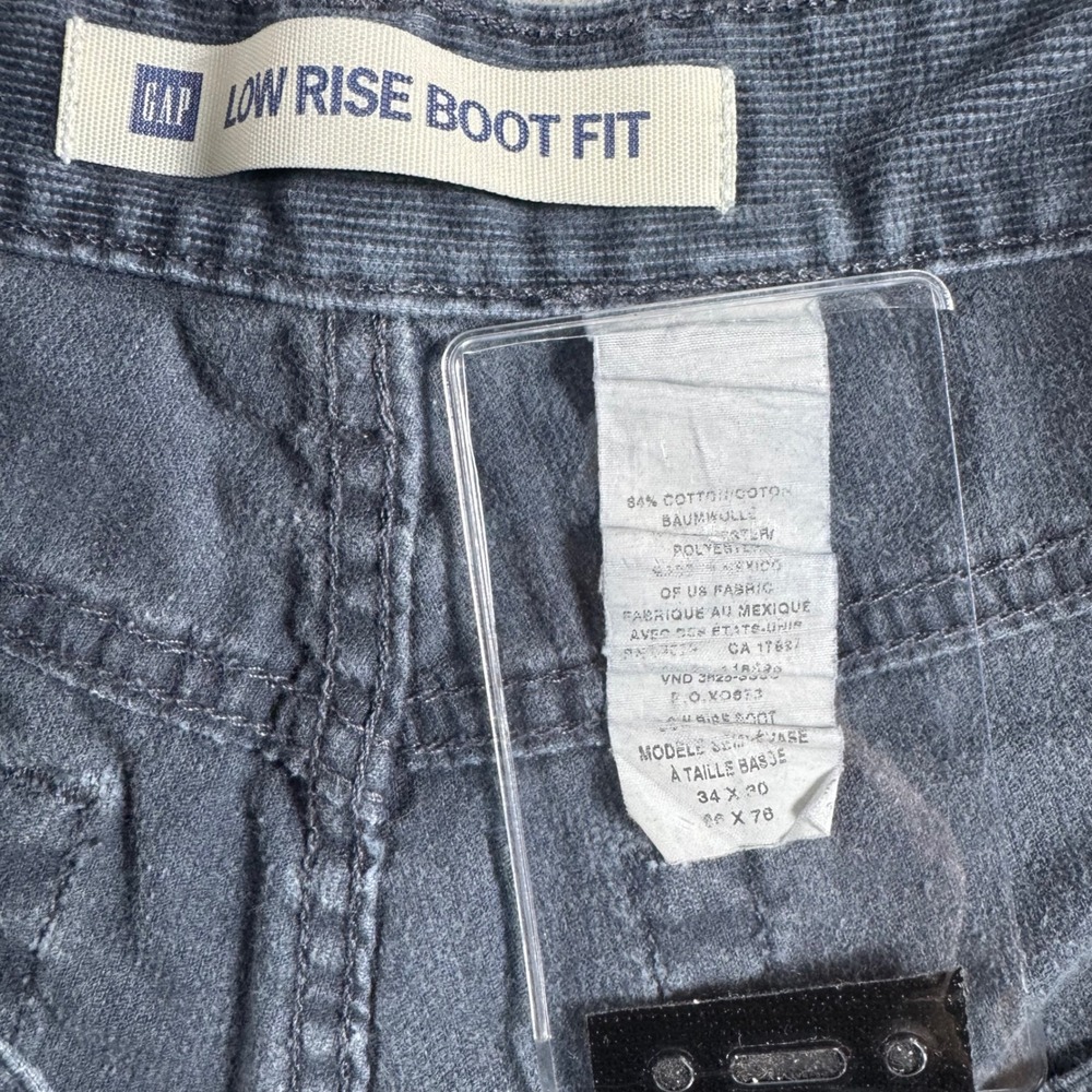 Gap Corduroy Pants Men 34x30 Dark Gray Low Rise Boot Fit Cotton Blend - Picture 8 of 12